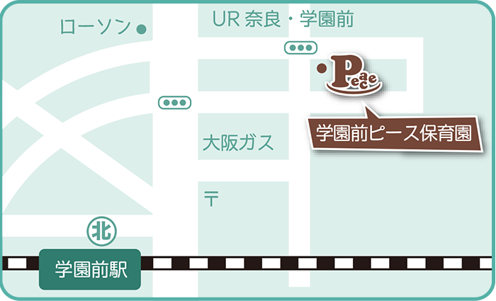 学園前ピース保育園の地図